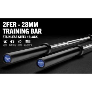 2-Ct Rogue 28mm (20Kg) Training Bar - Stainless Steel - Black
