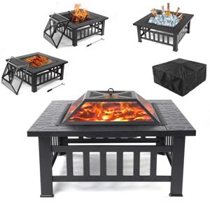 32" Wood Burning Fire Pit Tables with Accessories
