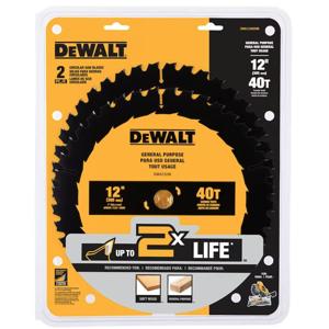 2-Pack DeWALT 12" 40-Tooth General Purpose Carbide-tipped Circular Saw Blades